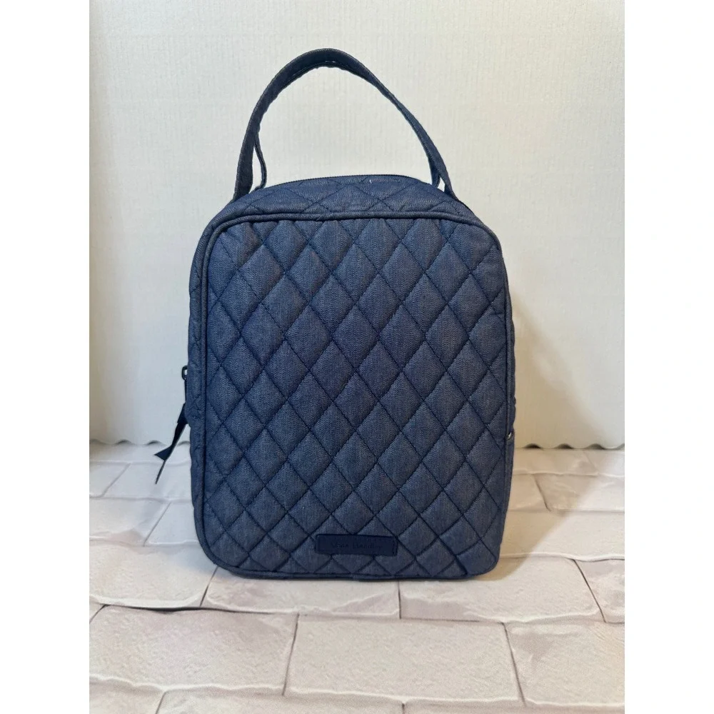 Vera Bradley Lunch Bunch Quilted Denim Insulated Lunch Bag Indigo Blue 24761-L81